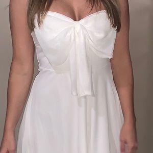 White strapless dress